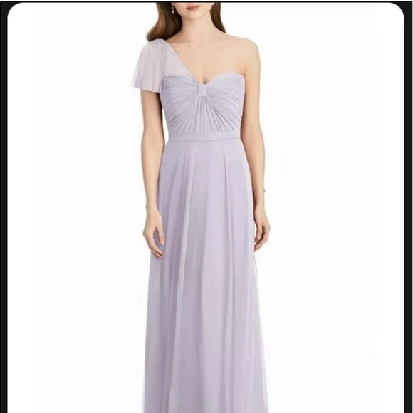 Jenny Packham Lux Chiffon One Shoulder Floor Length Bridesmaid Dress - size 12 - Picture 10 of 12